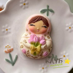 Матрешка с тюльпанами, форма силиконовая Матрешка с тюльпанами, форма силиконовая